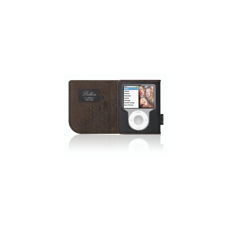 Belkin Leather Folio for iPod nano - Black / Chocolate Belkin Leather Folio for iPod nano - Black / Chocolate