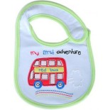my first adventure baby bib blue