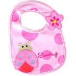 beetle love bug baby bib pink