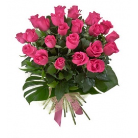 Long Stem Pink Roses Flower Bouquet