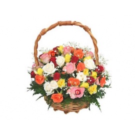 Mirembe Multicolored Flower Mix Basket