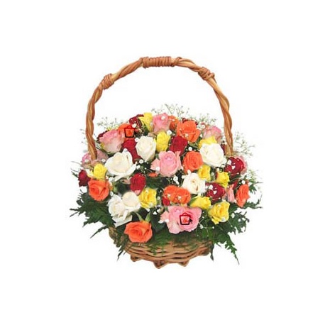 Mirembe Multicolored Flower Mix Basket