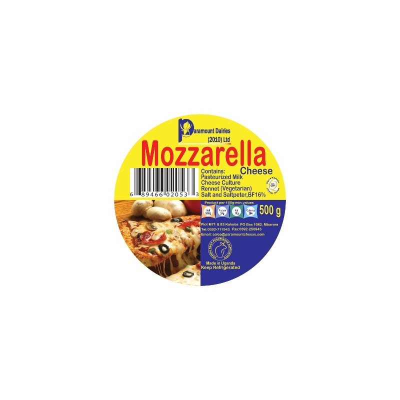 PARAMOUNT MOZZAREL CHEESE 500G PARAMOUNT MOZZAREL CHEESE 500G