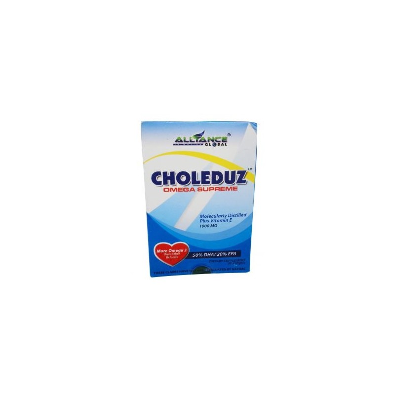 Alliance Global Choleduz Omega Supreme Molecularly Distilled Plus Vitamin E - (1000MG) Alliance Global Choleduz Omega Supreme Molecularly Distilled Plus Vitamin E - (1000MG)
