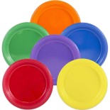 Round Plastic Disposable Plates 7inch 25pack pieces each colour