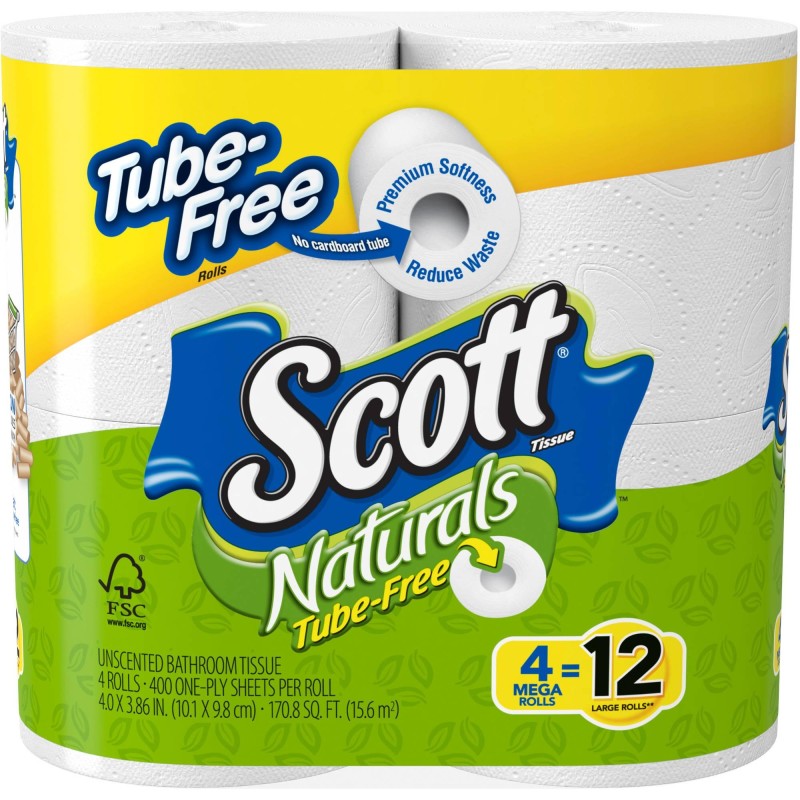 Tube Free Scott 4 big toilet rolls Tube Free Scott 4 big toilet rolls
