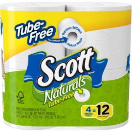 Tube Free Scott 4 big toilet rolls 
