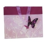Butterfly Bag with flocked butterfly  Pink