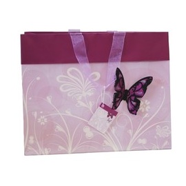Butterfly Bag with flocked butterfly  Pink
