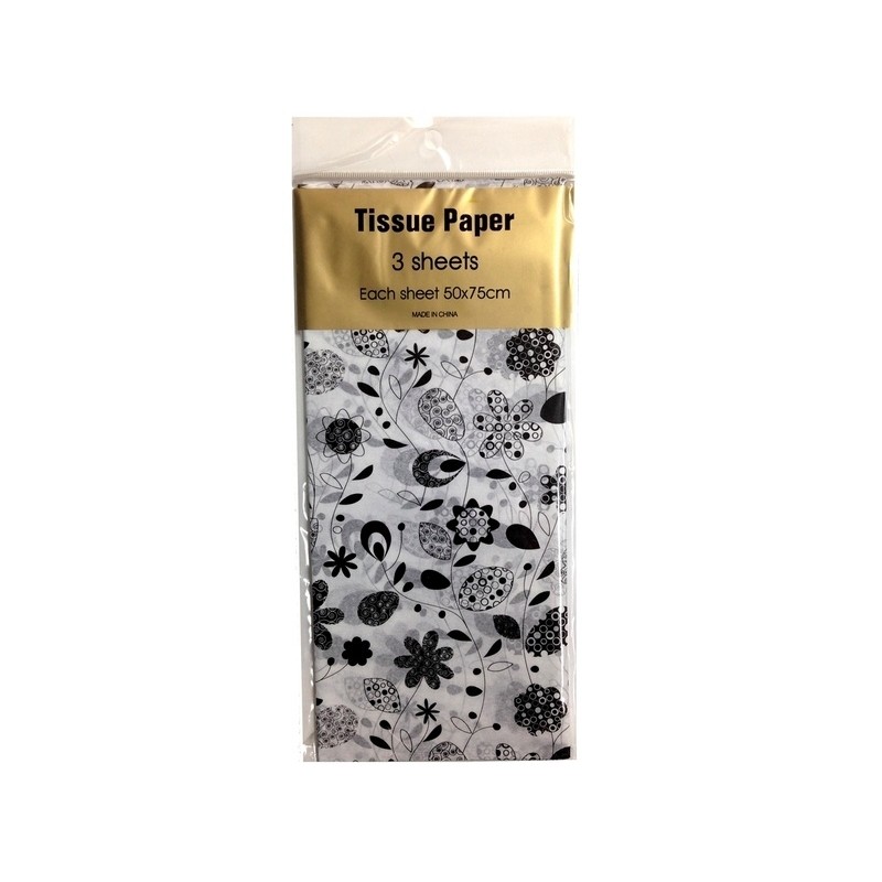 Tissue Paper Printed 3 sheet Retro Floral Tissue Paper Printed 3 sheet Retro Floral