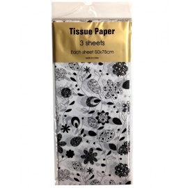 Tissue Paper Printed 3 sheet Retro Floral