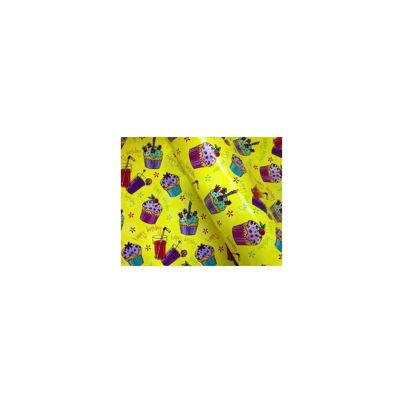 Wrapping Paper 500mm x 60M Happy Birthday Cup Wrapping Paper 500mm x 60M Happy Birthday Cup