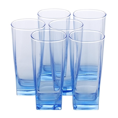 LUMINARC 6 Piece Sterling Ice Blue Glass Cup