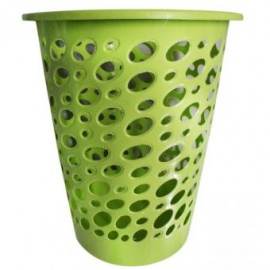 Laundry Basket with Oval Shape Cut Out Design Green