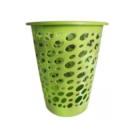 Laundry Basket with Oval Shape Cut Out Design Green