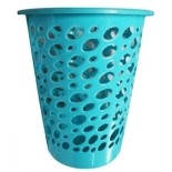 Laundry Basket with Oval Shape Cut Out Design  Blue