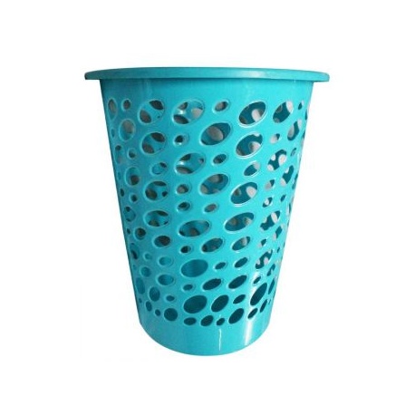 Laundry Basket with Oval Shape Cut Out Design  Blue