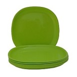 12 Pcs Melamine Plates  Green