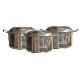 Set Of 3 Elerambe Stainless Steel Dishes