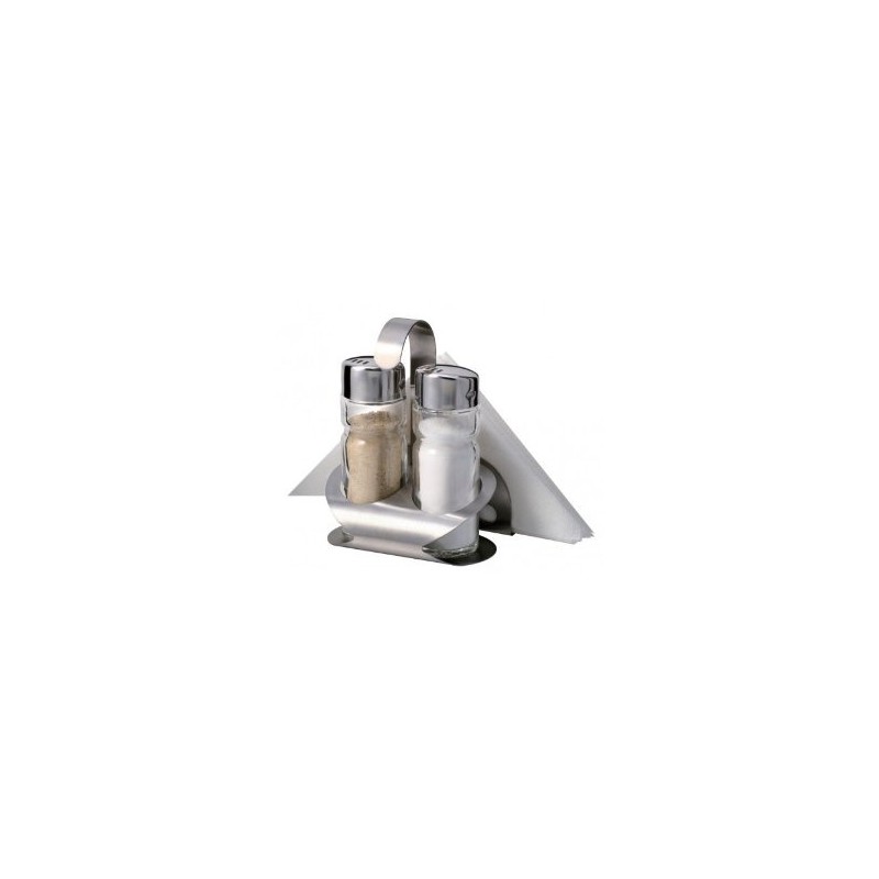 A Set of Salt Shakers & Serviette Hold A Set of Salt Shakers & Serviette Hold