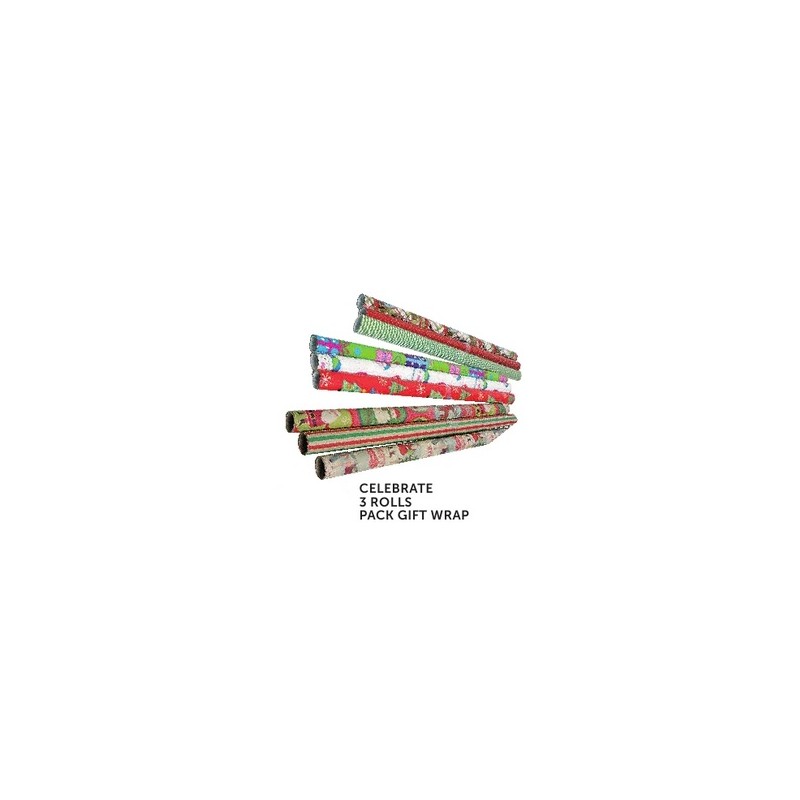 Celebrate 3 Rolls pack gift Wrap Celebrate 3 Rolls pack gift Wrap