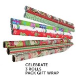 Celebrate 3 Rolls pack gift Wrap