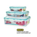 Addis 3 Piece Four Side Lock container Set