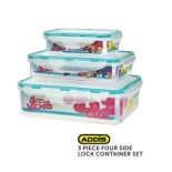 Addis 3 Piece Four Side Lock container Set