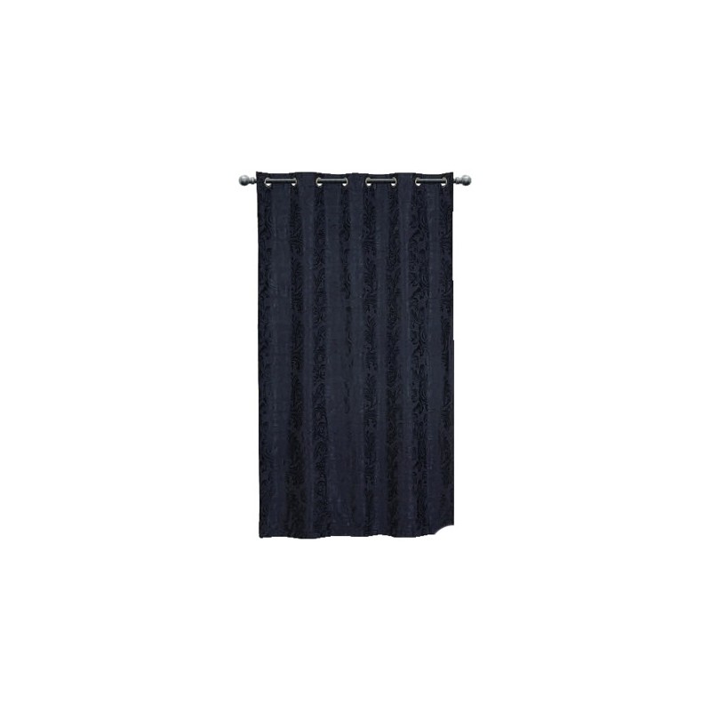 Black Fleur Eyelet Curtain per drop