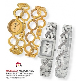 Monaco Watch and Bracelet gift set each