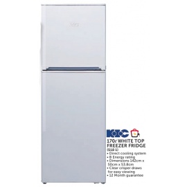 KIC 170l White Top Freezer Fridge (518 1)