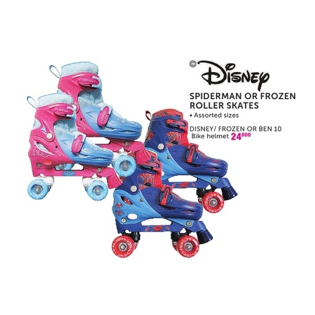 Disney Spiderman or Frozen rollers Skates