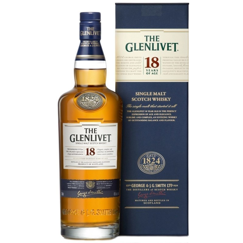 GLENLIVET SINGLE MALT 18YEARS 70CL GLENLIVET SINGLE MALT 18YEARS 70CL