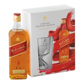 J W GIFT PACK RED LABEL SCOTCH WHISKY 75CL