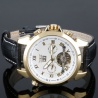 Men Luxery Man Auto Mechanical Date Tourbillon Wrist Watch Gold white