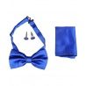 Lewin Set of Bow Tie, Cummerbund & Cufflinks Blue