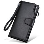 Men's Long Wallet Business Casual Leather Black