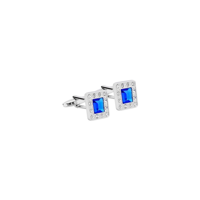 Silver Men's Cufflink Blue Silver Men's Cufflink Blue