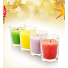 X-MAS CANDLES IN GLASS -AFRICAN