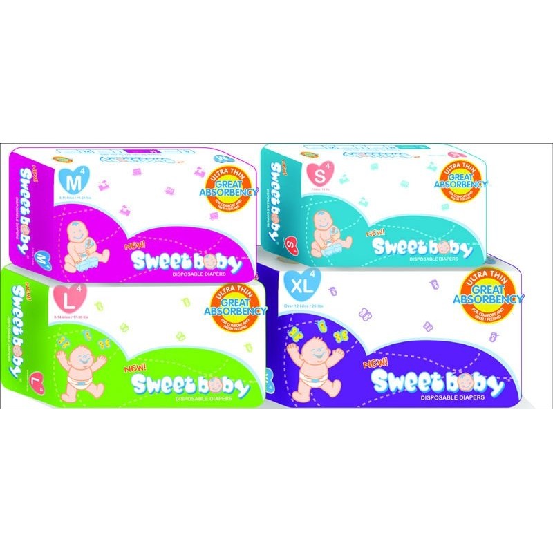 SWEETBABY DIAPERS MED.4-10KG SWEETBABY DIAPERS MED.4-10KG